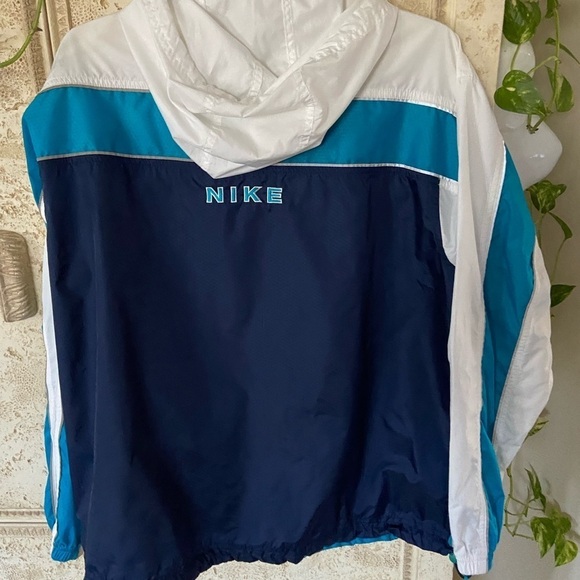 Nike jacket size L Blue/white/turquoise color with silver reflective strip - Picture 2 of 6